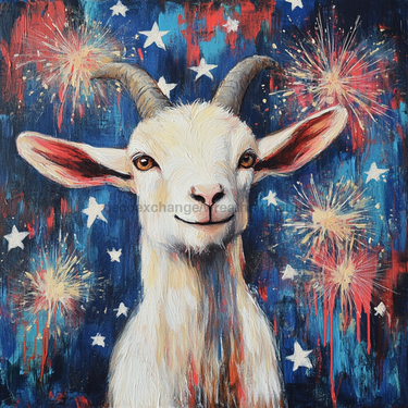 Patriotic Goat Sign, DCO-13349, Sign For Wreath, 10x10